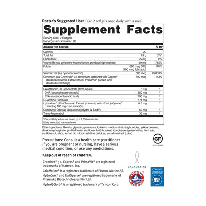 Dr. Sinatra Omega Q Plus Resveratrol and Turmeric - Omega-3 Supplement with CoQ10 Support for Healthy Blood Flow and Healthy Inflammatory Response