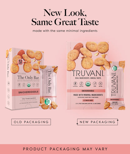 Truvani Plant Based Snack Bars | Variety | 12 Pack | Vegan | 5-8g Protein | USDA Organic and Vegan | Dairy, Soy, and Gluten Free | Individually Wrapped