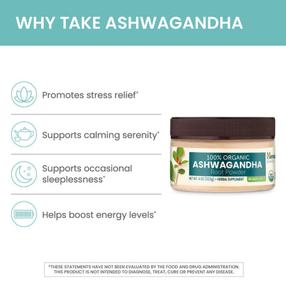Himalaya USDA Organic Ashwagandha Root, 670 mg, 60 Day Supply, 60 Caplets