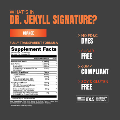 PROSUPPS Dr. Jekyll Signature Pre-Workout Powder, Stimulant & Caffeine Free, Intense