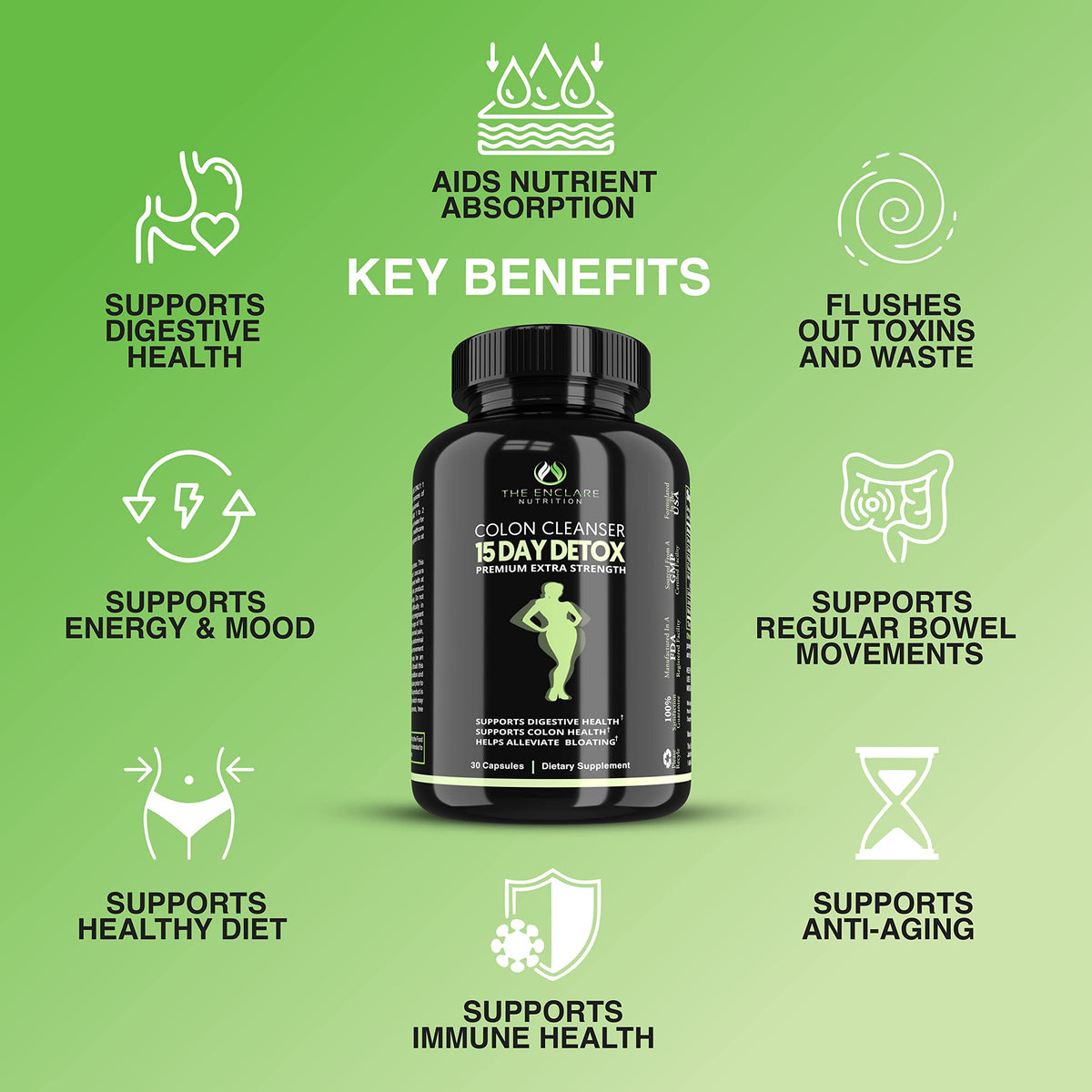 Colon Cleanse Fast-Acting Colon Cleanser Detox. Healthy Bowel Movement