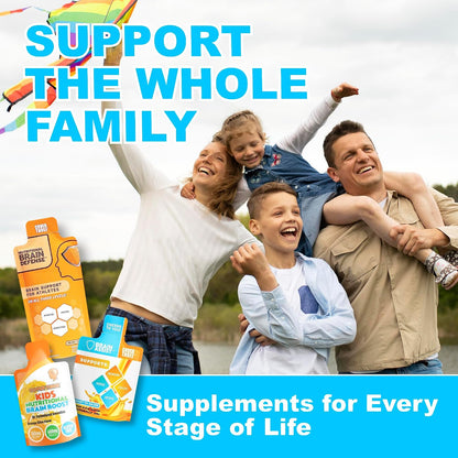 Cover Three Brain Assist Brain Supplement, Nutritional Focus Supplement with Curcumin, Uridine, Orange Slice Liquid Brain Support Formula, High Performance Memory Supplements