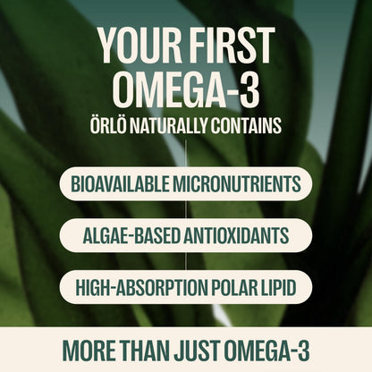 Orlo DHA Supplement 1000mg - 3X Absorption Natural Icelandic Nordic Omega 3 DHA & EPA for Brain & Eye Support – Vegan Fish Oil Alternative, No Fishy Aftertaste, 60 Easy-to-Swallow Mini Softgels