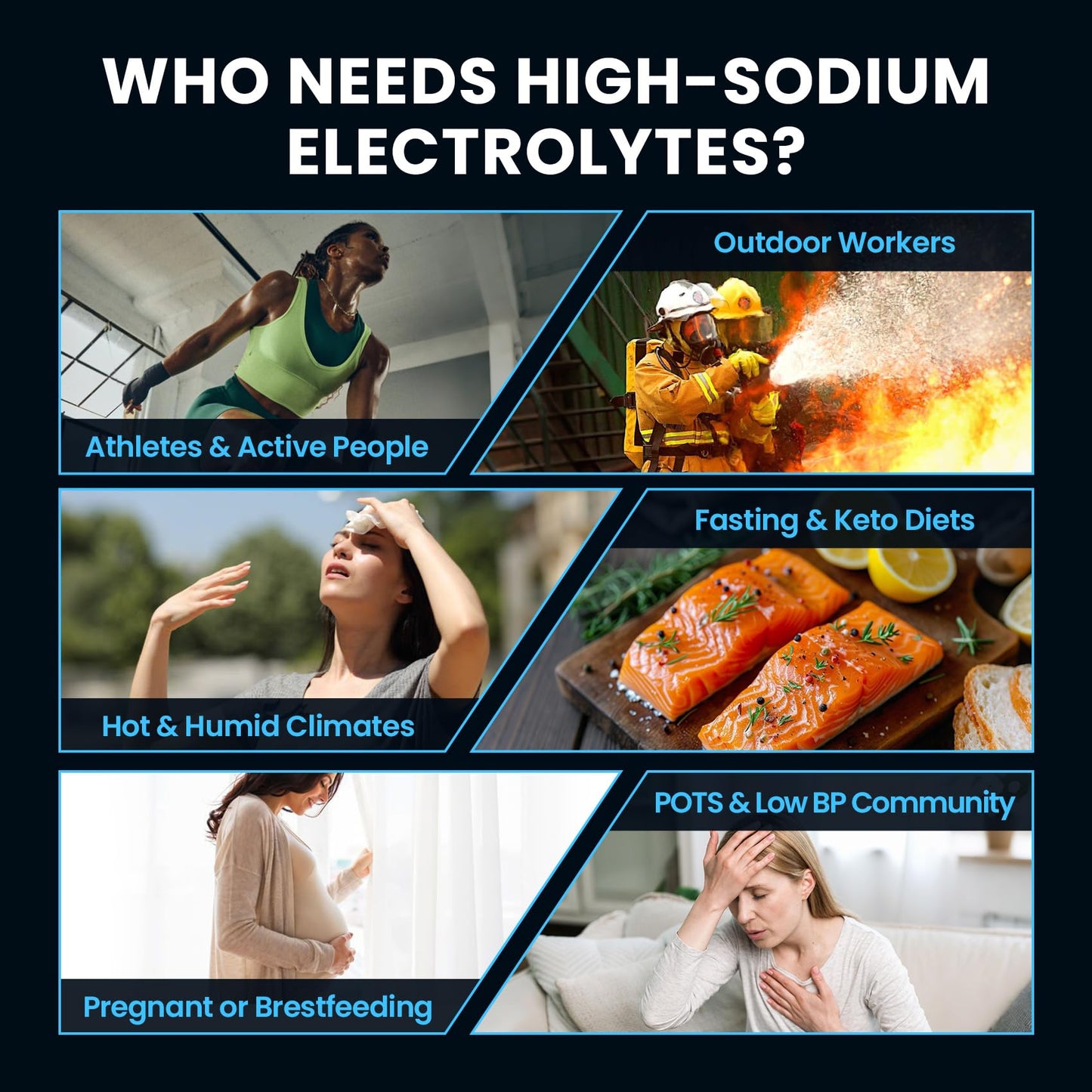 Venture Pal High Sodium Sugar-Free Electrolytes Powder Packets, 16 Sticks | Hydration Packets with Sodium, Potassium & Magnesium, Zero Calories, Keto, Vegan, and Paleo Friendly