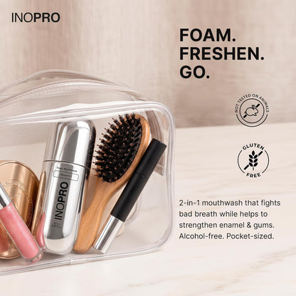 InoPro Teeth Whitening Strips 14 Treatments Kit + Peppermint Nano-Hydroxyapatite Whitening Toothpaste with Probiotic + Spearmint Foam Mouthwash with Nano-Hydroxyapatite, Xylitol, Hyaluronic Acid