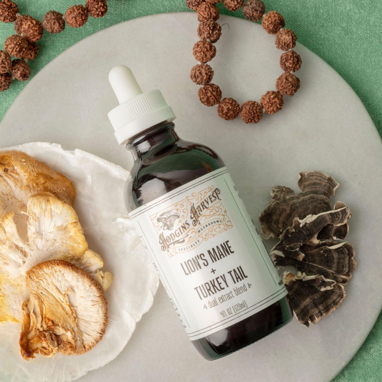 Hodgins Harvest Organic Lion's Mane Fruiting Body Extract Tincture - Mushroom Supplement for Brain Health and Mental Focus - Dual Extract Formula - Extra Concentrated - 4 fl oz Bottle
