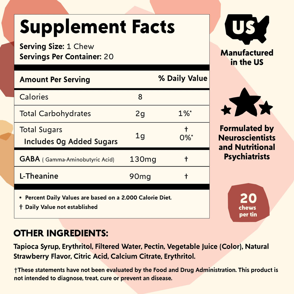 PYM Berry Mood Chews (20 Count) | Stress & Mood Support Supplement
