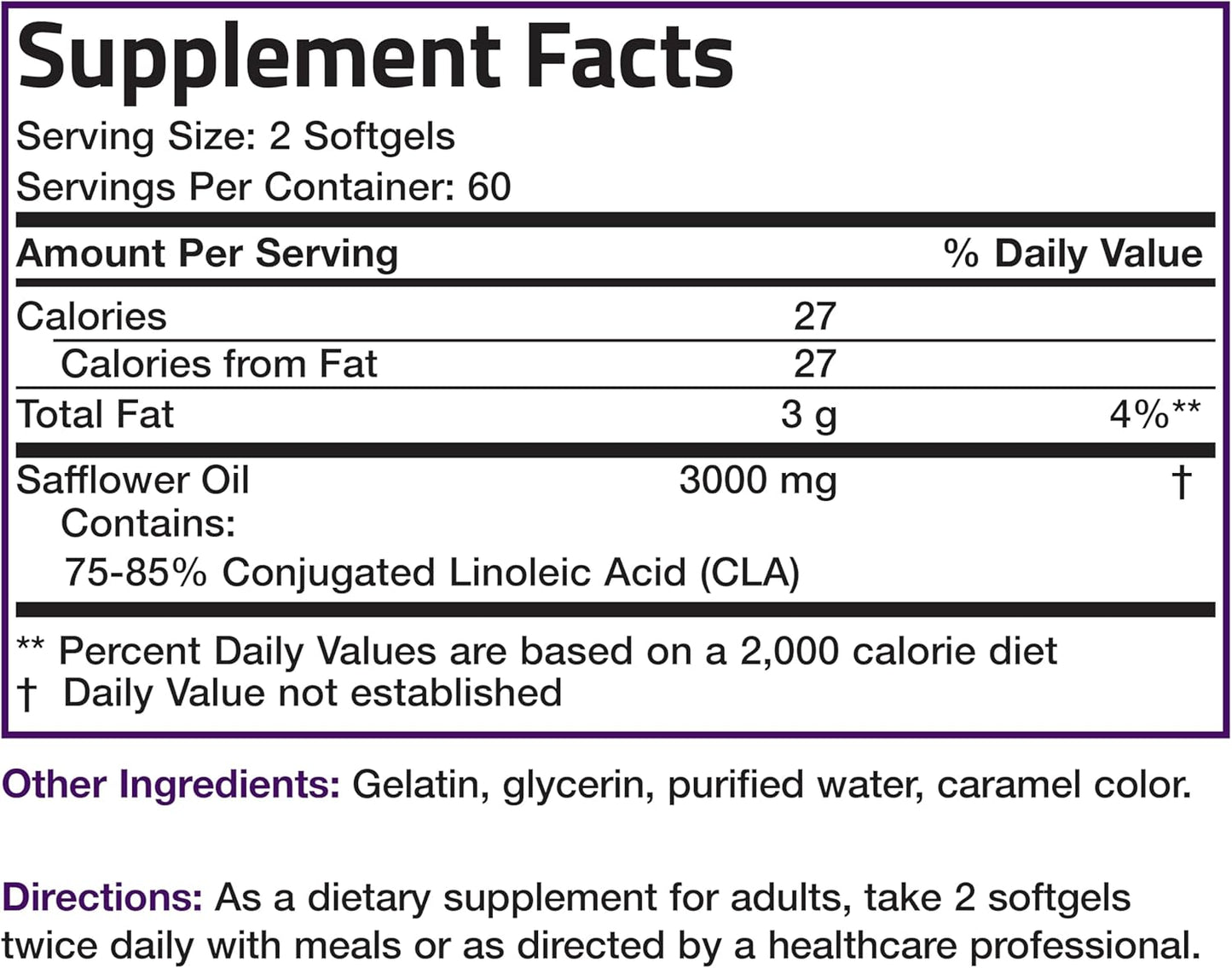 Bronson CLA 3000 Extra High Potency Supports Healthy Weight Management Lean Muscle Mass Non-Stimulating Conjugated Linoleic Acid 120 Softgels | 2250 mg Active CLA per Serving, Non-Stimulating, 100% Safflower Oil, Lean Body Mass Support, Non-GMO