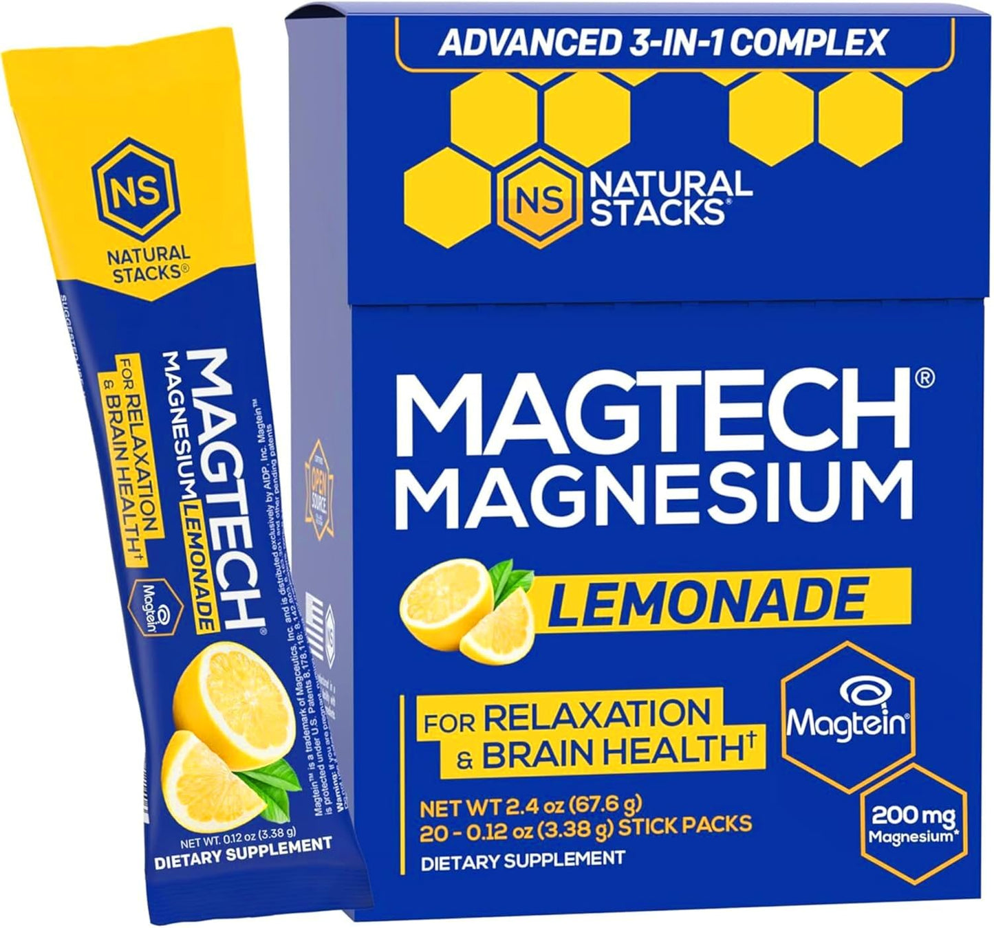 Magtech Magnesium Lemonade & Magtech Hydration Powder with Creatine - Sugar Free Magnesium Powder - Supports Hydration & Brain Health - 34 Total Servings