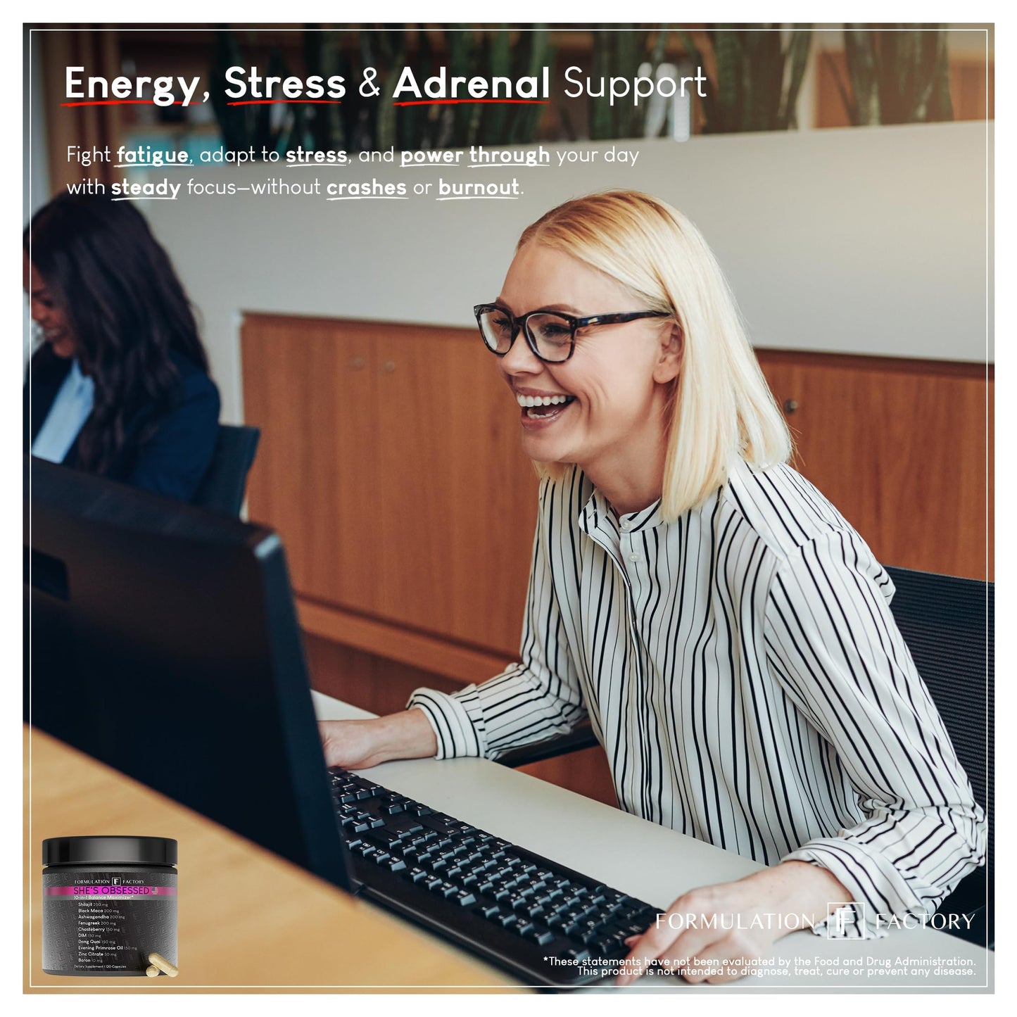 Formulation Factory Hormone Balance for Women - She's Obsessed Vitality Complex with Maca Root & Ashwagandha - Libido & Mood Support - 120 Capsules, 2 Month Supply