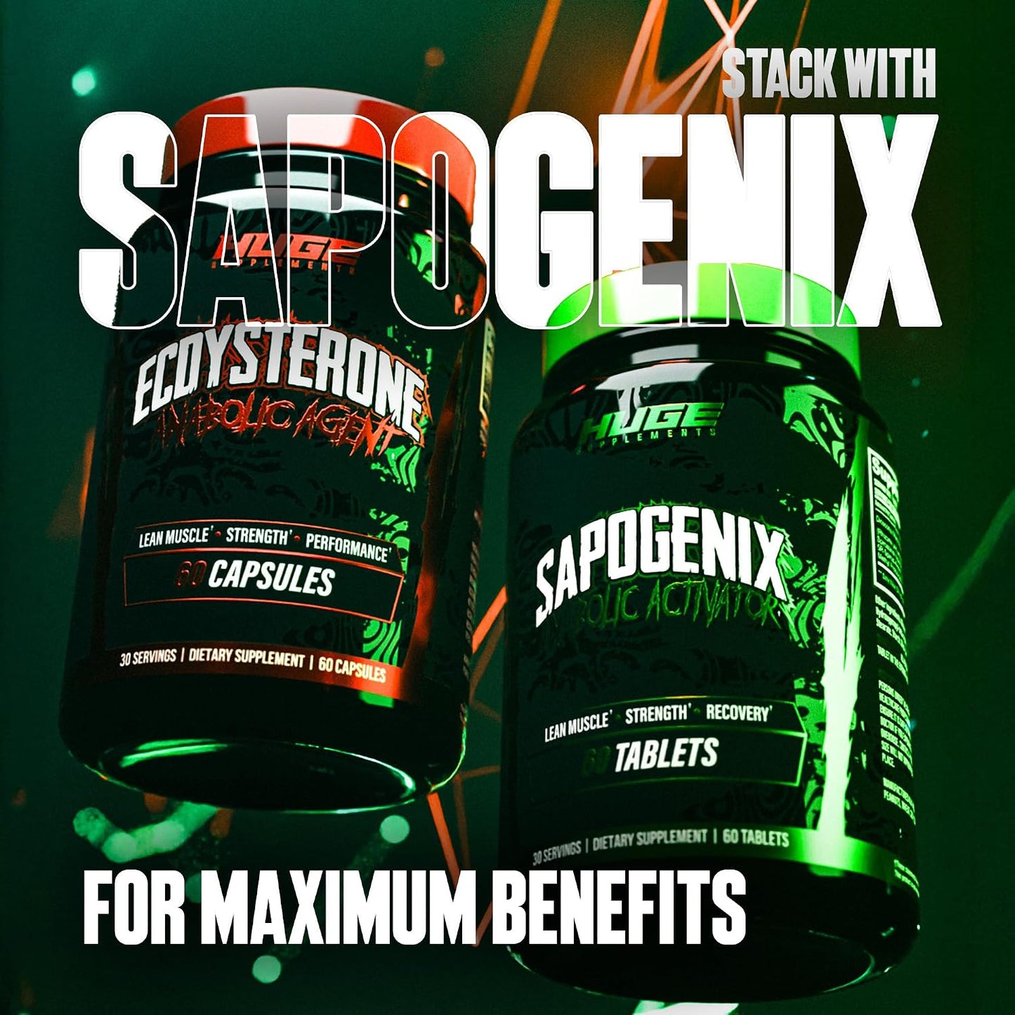 Huge Supplements Ecdysterone Supplement, Natural Muscle Builder for Men, 1000mg Beta Ecdysterone Per Serving, Optimally Dosed, Superior Absorption, 98% Highest Purity Available