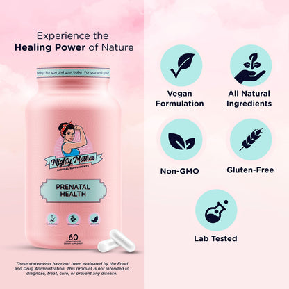Mighty Mother Conception Fertility Prenatal Vitamins with, Iron, Folic Acid, Zinc, Biotin, Vitamin C