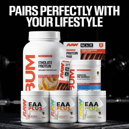 RAW EAA Plus, Amino Acids Powder, Watermelon Grape (30 Servings) - Pre Workout Amino Energy Powder for Advanced Endurance, Recovery & Lean Muscle Growth - BCAA Amino Acids Supplement for Men & Women