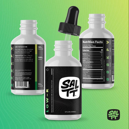 SALTT Low-K Fasting Low Potassium Electrolyte Drops, Unflavored, 8.3 oz