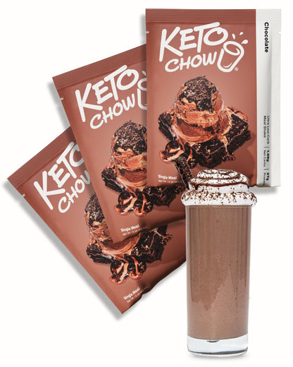 Keto Chow Chocolate Peanut Butter Meal Replacement Shake Powder, 3 Meals