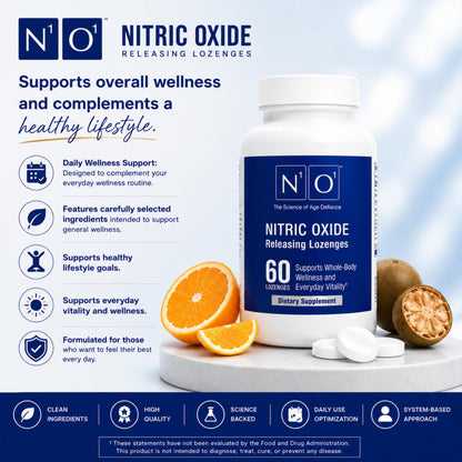N1O1 Nitric Oxide Lozenges Supplement, 120 Count, 60-Day Supply | Developed by Dr. Nathan S. Bryan; Orange Flavor; Dissolvable Lozenges; Daily Nitric Oxide Support