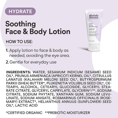 BioGaia Soothing Face & Body Lotion | Scandinavian Babies & Kids Skincare | Certified Microbiome-Friendly | Organic Oils & Omega Fatty Acids