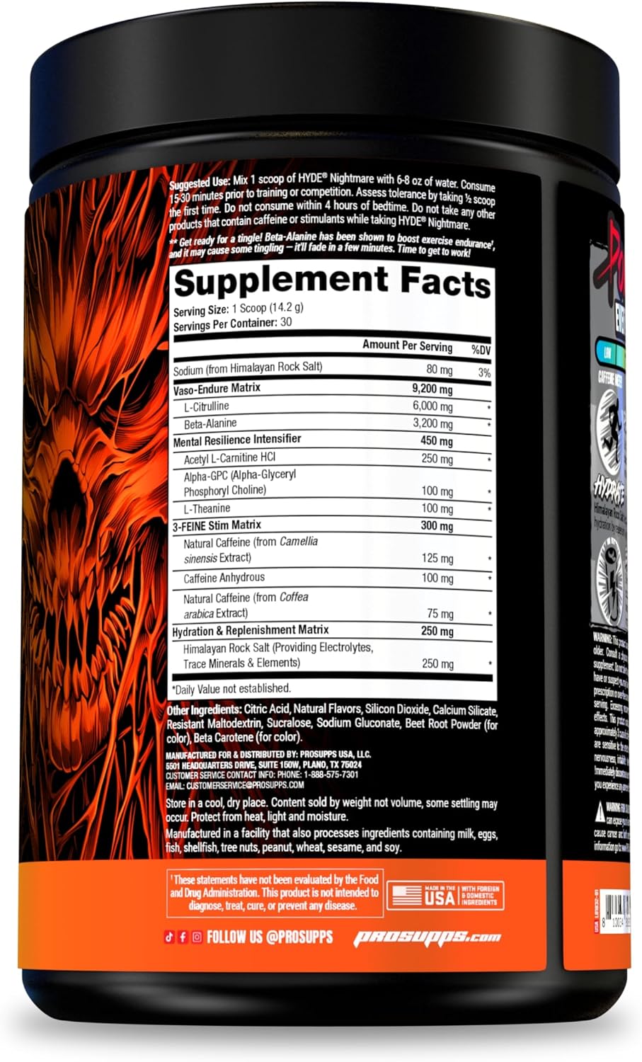 ProSupps Hyde Nightmare Intense Energy Pre-Workout, Orange Creamsicle, and Creatine 300 Bundle
