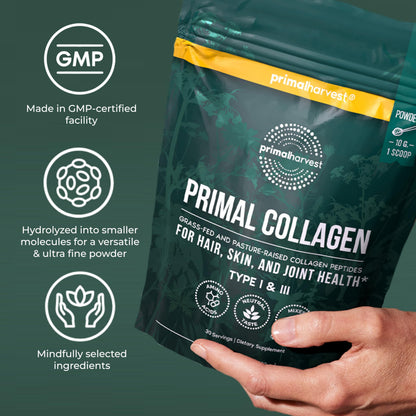 Primal Harvest Collagen - Powdered Daily Supplement, Dairy & Gluten Free