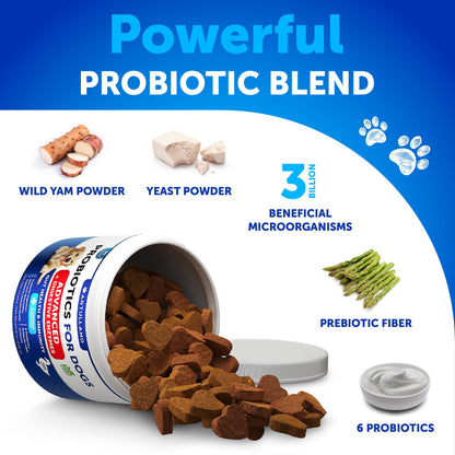 Probiotics for Dogs - Support Gut Health, Itchy Skin, Allergies, Immunity, Yeast Balance - Dog Probiotics and Digestive Enzymes with Prebiotics - Reduce Diarrhea, Gas - 120 Probiotic Chews for Dogs