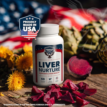 Liver Nurture | Liver Support Supplement | Liver Health Supplement, Milk Thistle, Artichoke, Dandelion, Beet Root, Turmeric, 30 Days Supply, 60 Capsules