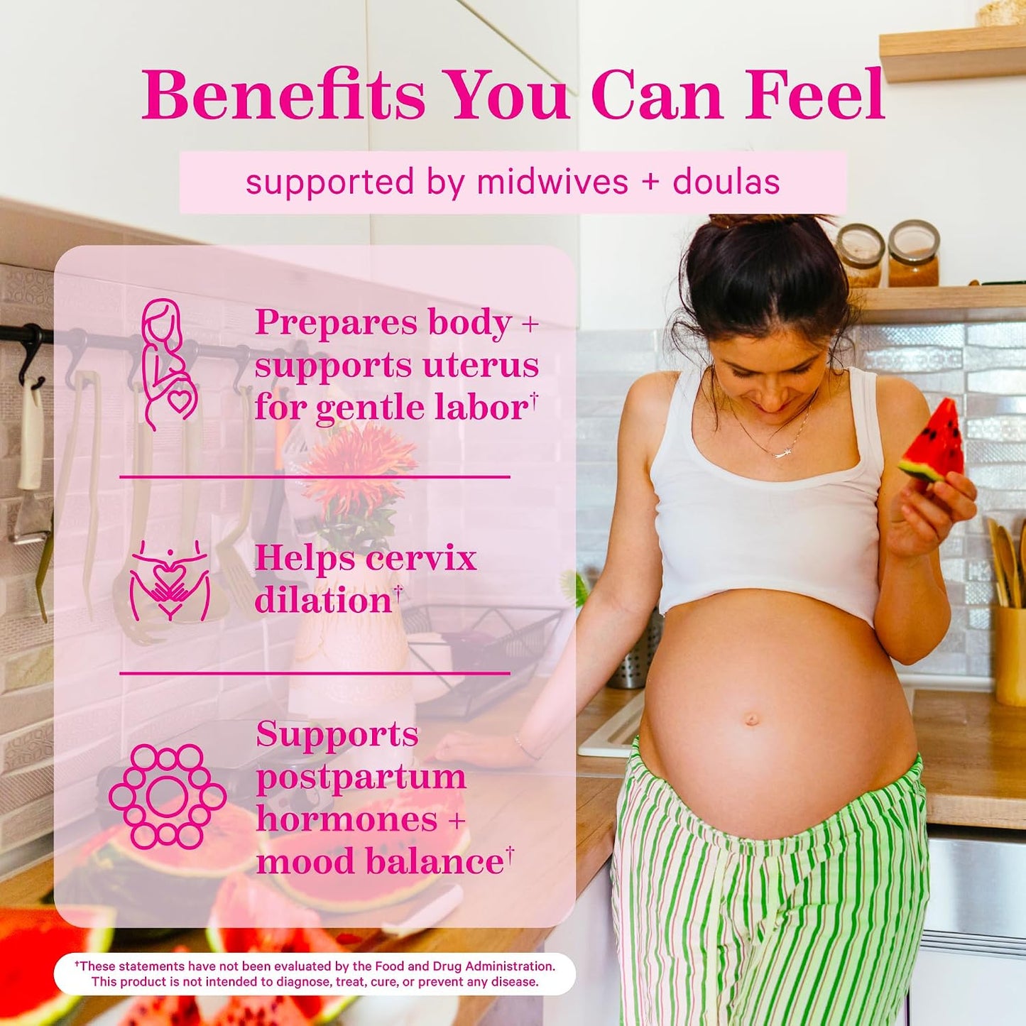 Pink Stork Red Raspberry Leaf Gummies for Labor Prep, 60 Count | Evening Primrose Oil + Black Cohosh, Pregnancy + Postpartum Mood Essentials, Vegan, Non-GMO