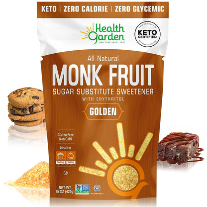Health Garden Monk Fruit Sweetener, Golden Sugar Substitute - 2.5 lb