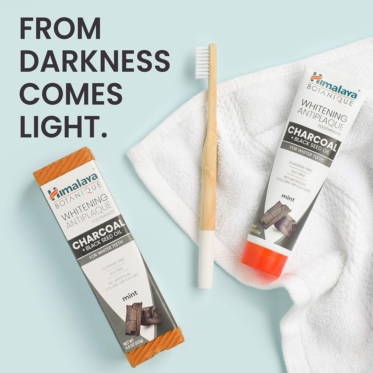 Himalaya Botanique Whitening Antiplaque Charcoal Toothpaste, 4 oz, 2 Pack