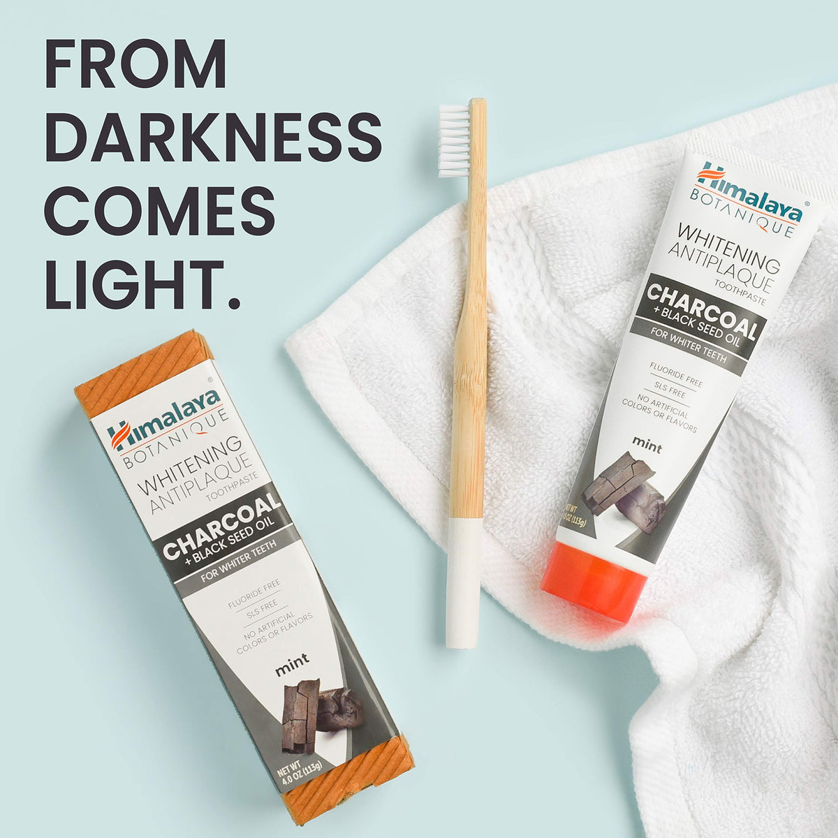 Himalaya Botanique Whitening Antiplaque Charcoal Toothpaste, 4 oz, 2 Pack