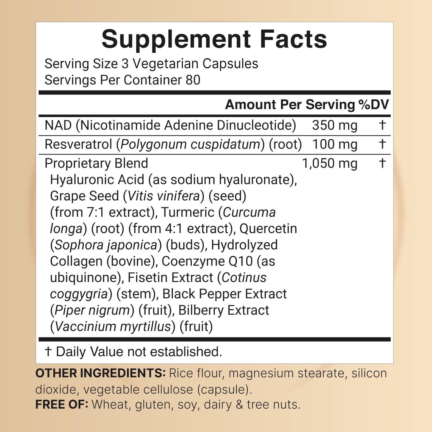 NatureBell NAD+ 11-in-1 Complex 1,500 mg** Per Serving, 240 Veggie Capsules | NMN Supplement Alternative | NAD with Resveratrol, CoQ10, Hyaluronic Acid, Fisetin, & More – Non-GMO