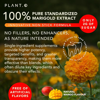 PLANT.O NUTRITION Lutein & Zeaxanthin Gummies - Delicious Vegan Eye Health Vitamins Clinically Studied 20mg Lutein and Zeaxanthin for Vision Clarity Dry Eye Relief and Blue Light Support