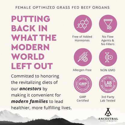 Ancestral Supplements FEM & Mofo Bundle – His & Hers Grass Fed Organ Supplements – Supports Hormone Balance, Energy, Vitality & Wellness – Pasture Raised Beef Organ Multivitamin for Men & Women