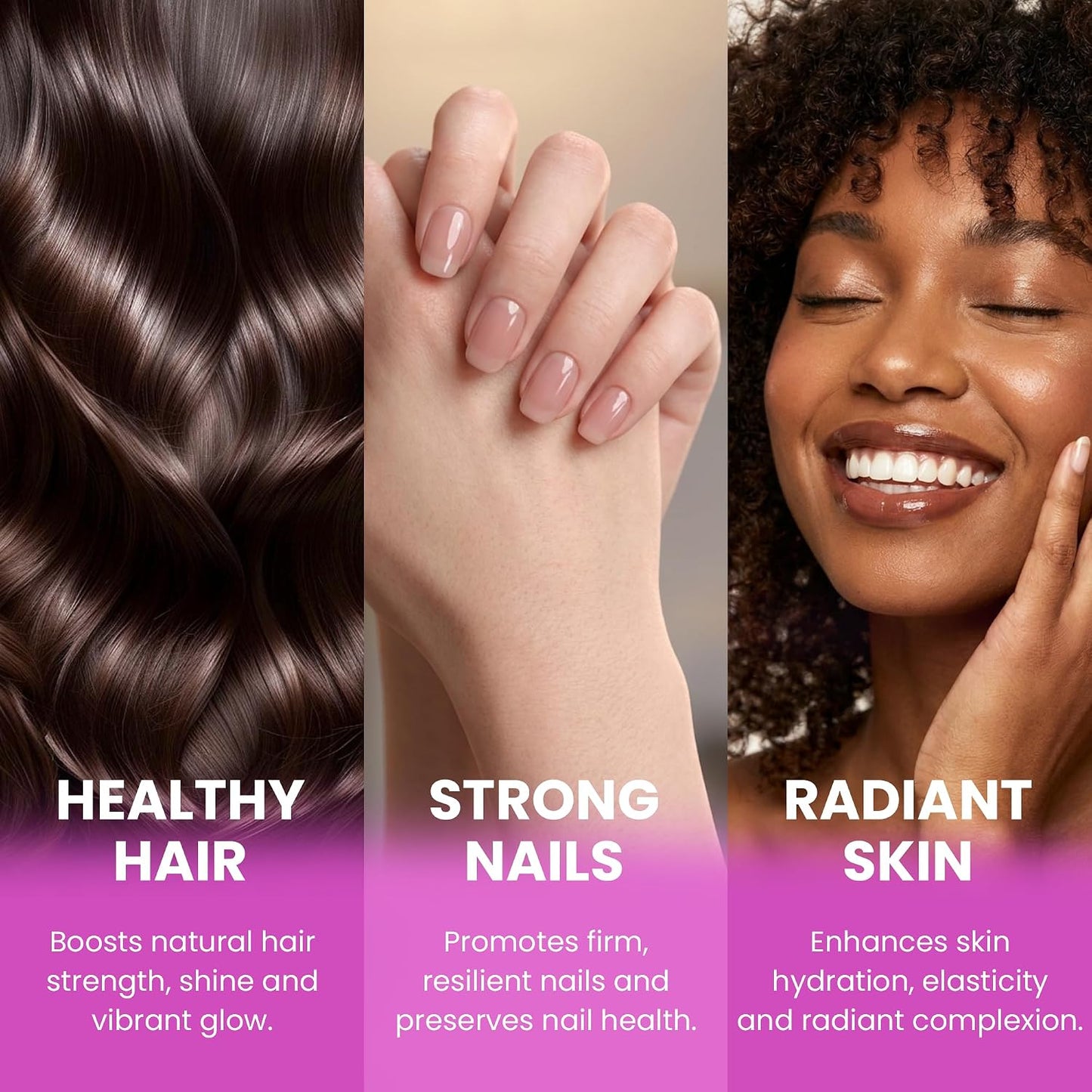 Healthy Hair Skin & Nails Supplement with Vitamin & Zinc – Beauty Wellness Complex for Women & Men – Supports Stronger Nails, Shinier Hair & Radiant Complexion 120 Capsules