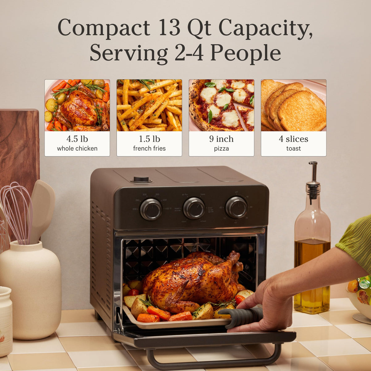 Our Place Wonder Oven, 6-in-1 Air Fryer & Toaster Oven, 2-Rack, 13 Qt