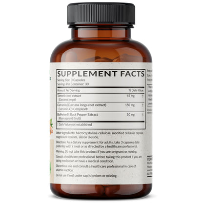 Futurebiotics Turmeric + Curcumin, Antioxidant, Joint & Digestion Support with BioPerine for Enhanced Nutrient Intake, Non-GMO, 90 Vegetarian Capsules