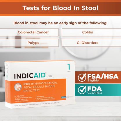 iFOB Immunochemical Fecal Occult Blood Screening 1 Pack | FIT Colon Health Screening at Home, Test for Ulcers, Polyps & Colitis, Accurate & Easy Sample Collection