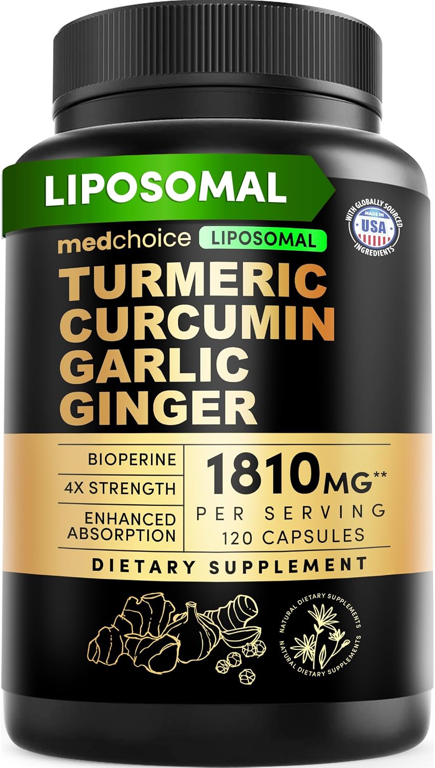 MEDCHOICE Liposomal Organic Turmeric Curcumin with Black Pepper, 120ct