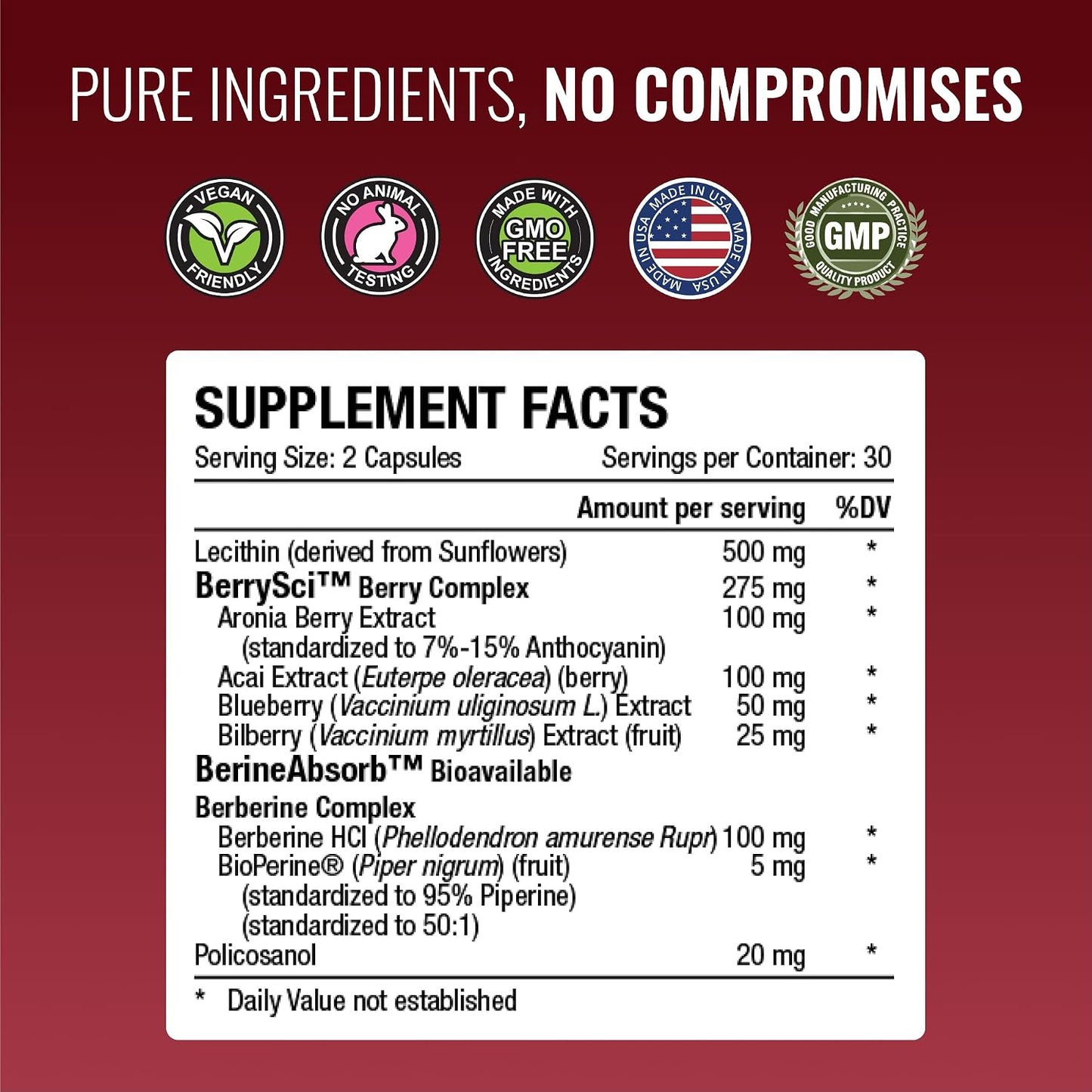 Approved Science Cholestrin - Lipid Level Support - Antioxidants, Lecithin, Berberine HCL, Berries, BioPerine - 60 Capsules - Pack of 3
