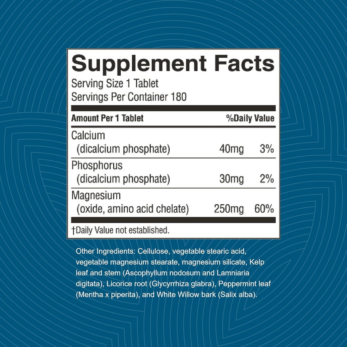 Nature's Sunshine Magnesium, 250 mg, 180 Tablets | Supports Both The Nervous and Structural Systems by Helping Muscles Relax and Maximize Energy Production