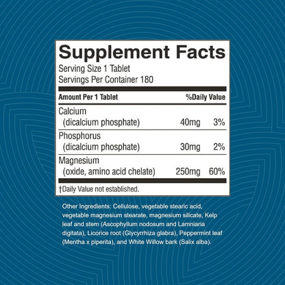 Nature's Sunshine Magnesium, 250 mg, 180 Tablets | Supports Both The Nervous and Structural Systems by Helping Muscles Relax and Maximize Energy Production