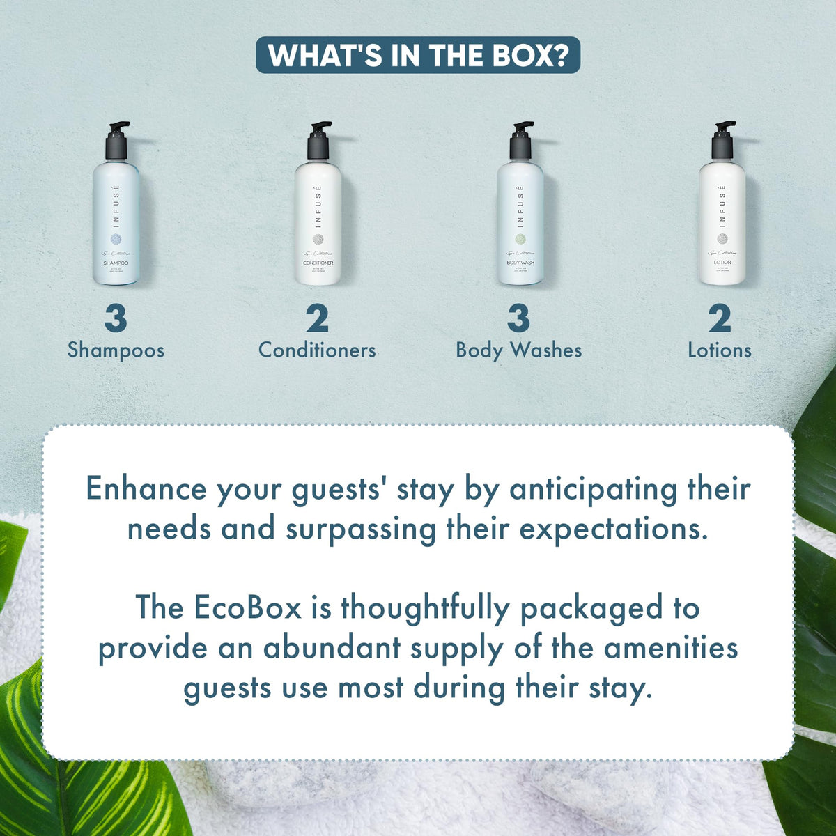 1-Shoppe Aquavera 10 Piece Ecobox All-In-Kit | White Tea and Coconut Soap | 3 Shampoo