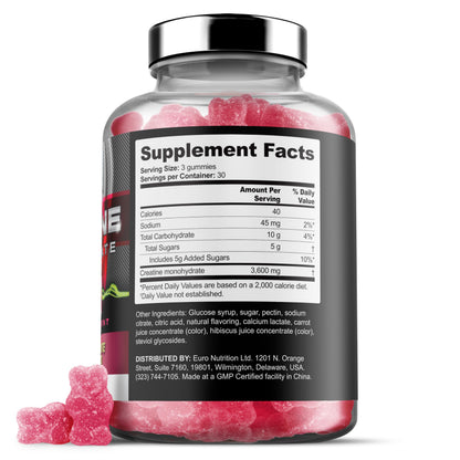 Iron Labs Nutrition Creatine Monohydrate Gummies for Men and Women (90 Gummy Bears)