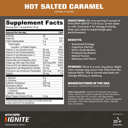MTN OPS Hot Ignite Focus & Energy Coffee, Mountain Mocha