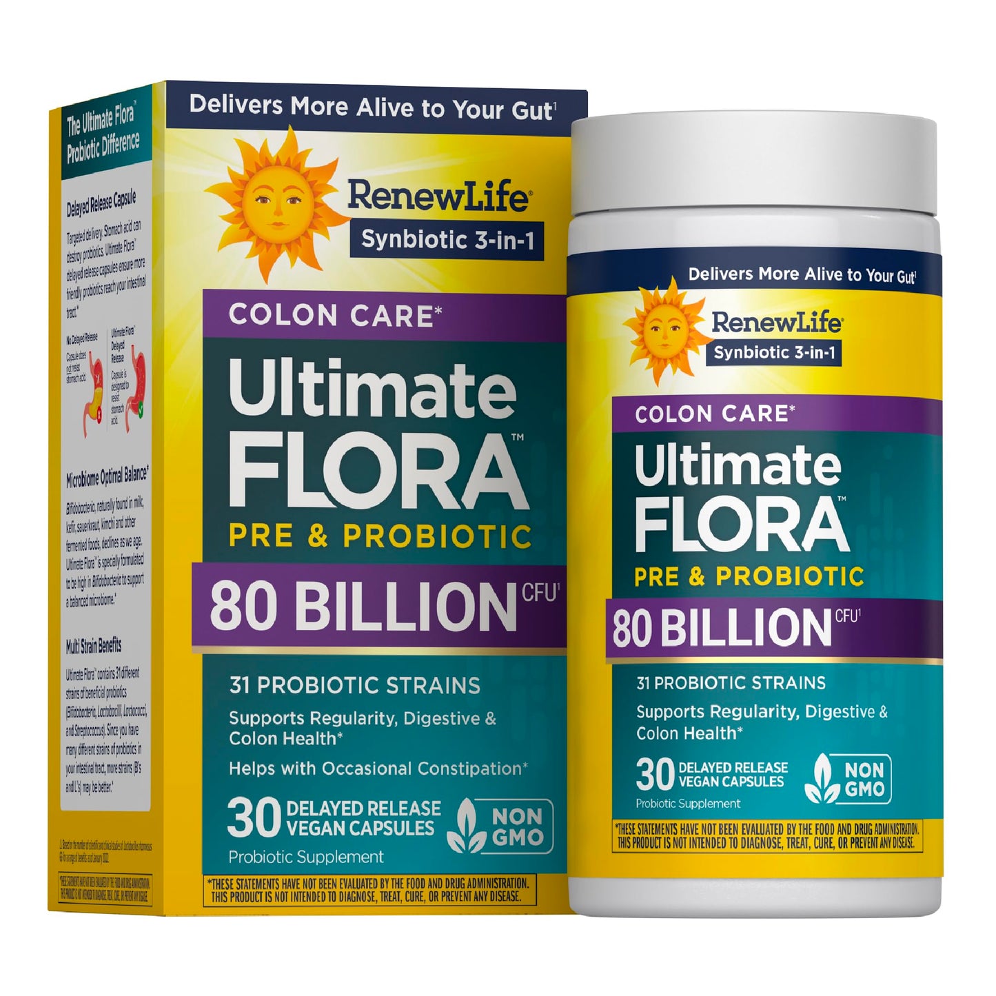 Renew Life Extra Care Digestive Probiotic 50 Billion CFU | 90 Vegetarian Capsules | Supports Digestive, Immune & Respiratory Health | Dairy, Soy and Gluten Free Supplement