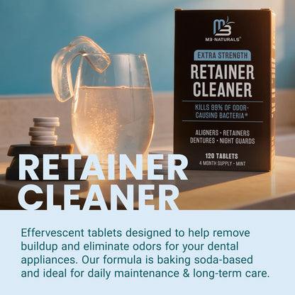 Retainer Cleaner Tablets, Denture Cleaner, Mint, 4 Month Supply by M3