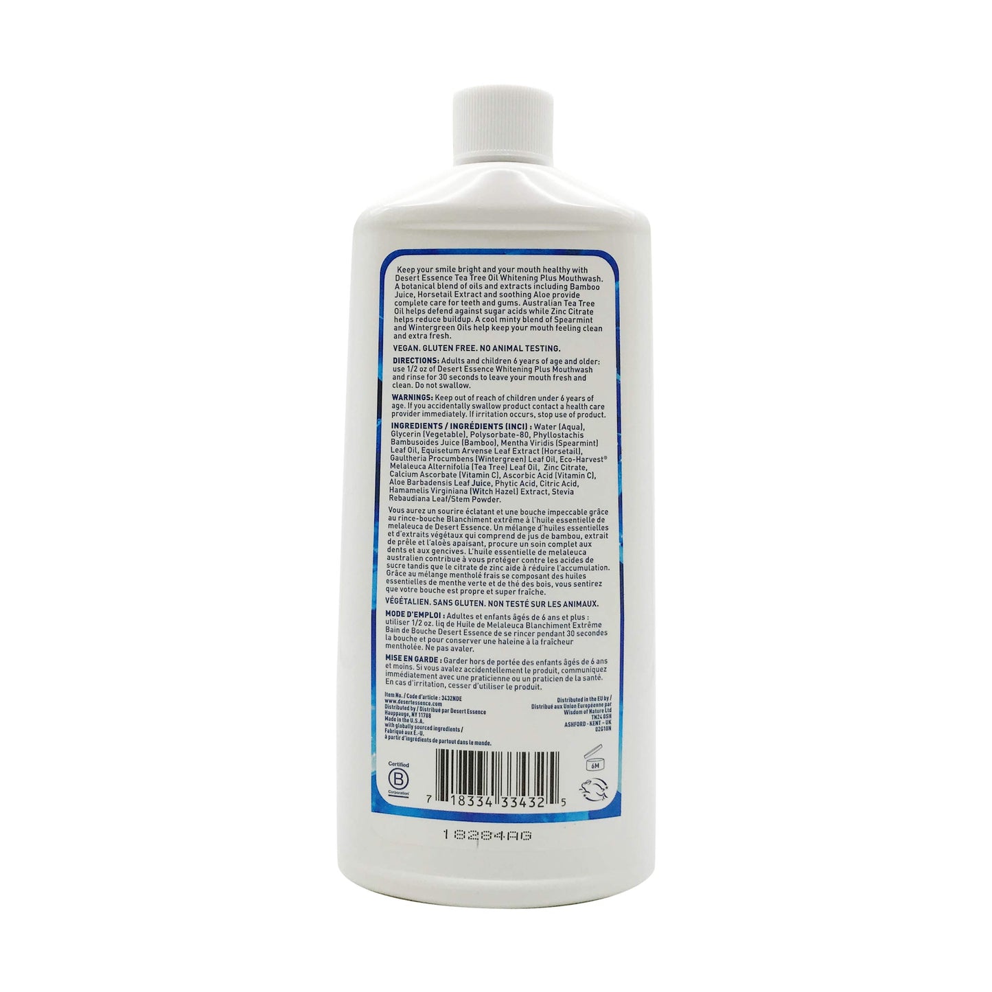 Desert Essence Mouthwash, Tea Tree Whitening Mint, 16 Fluid Ounce