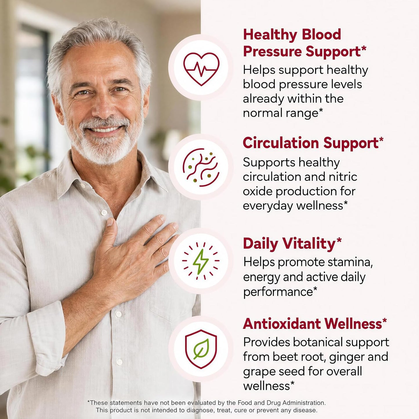 ForestLeaf USDA Organic Beet Root Capsules - Beetroot Supplement 1000mg 20:1 Extract w/Ginger Grape Seed - Support Blood Pressure, Nitric Oxide, Flow, Circulation - Made in USA - 120 Caps