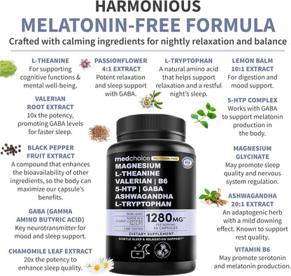 MEDCHOICE 12-in-1 Melatonin-Free Sleep Support Capsules, 90ct