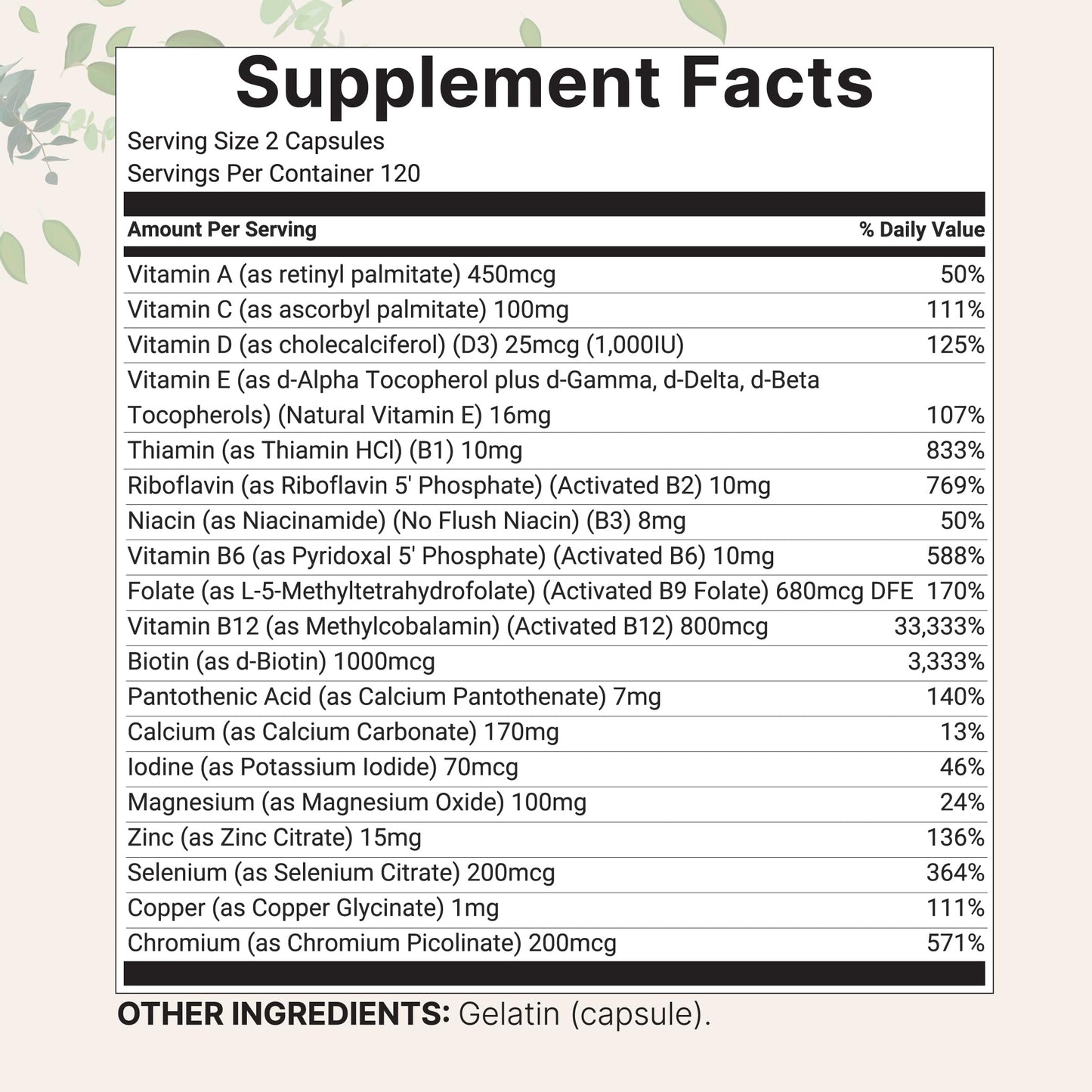 Micro Ingredients Pure Methylated Multivitamin, 240 Capsules | 19-in-1 Formula with Vitamins C, D, B12, Folate, Magnesium, Zinc & More | Filler Free, Non-GMO