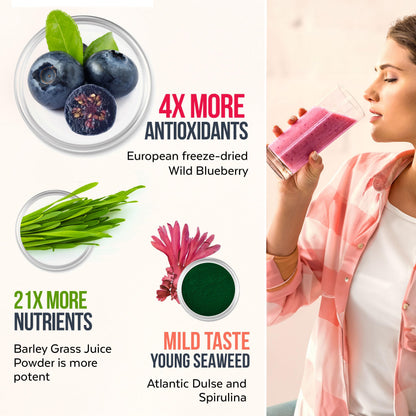Numami Organic Detox Blueberry Smoothie Powder with Healthy Spirulina, Atlantic Dulse